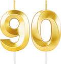90th Birthday Candles for Cake,Gold Number Candles for Happy Birthday Cake Toppers,90 Birthday Decorations for Women Men Party Anniversary Wedding
