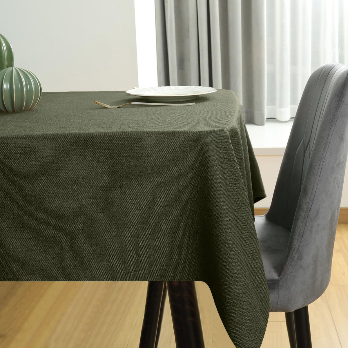 Moss Green Table Cloth Rectangle Table Cover 118"x57"