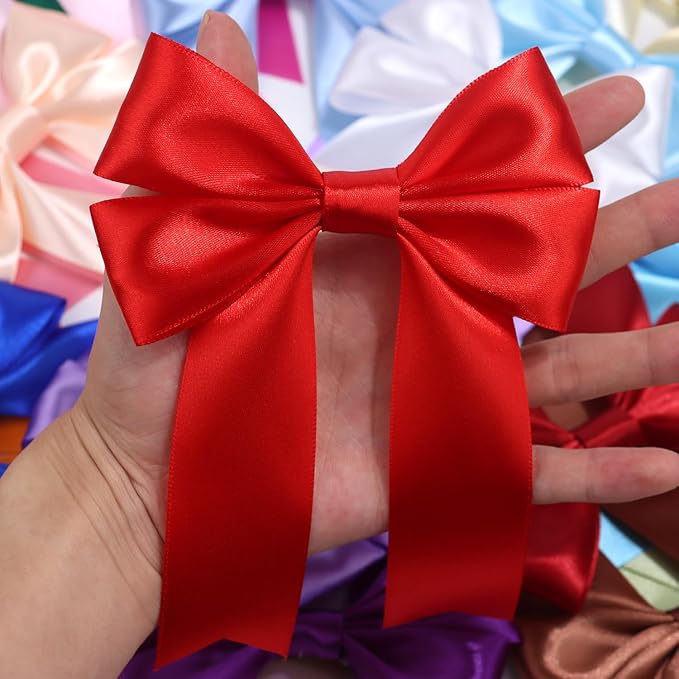 Red Solid Satin Ribbon 1-1/2 Inch 25 Yards Solid Polyester Fabric Ribbon for Gift Wrapping Wedding Christmas Baby Shower Birthday Party Decoration Handmade Immortal Flower Craft