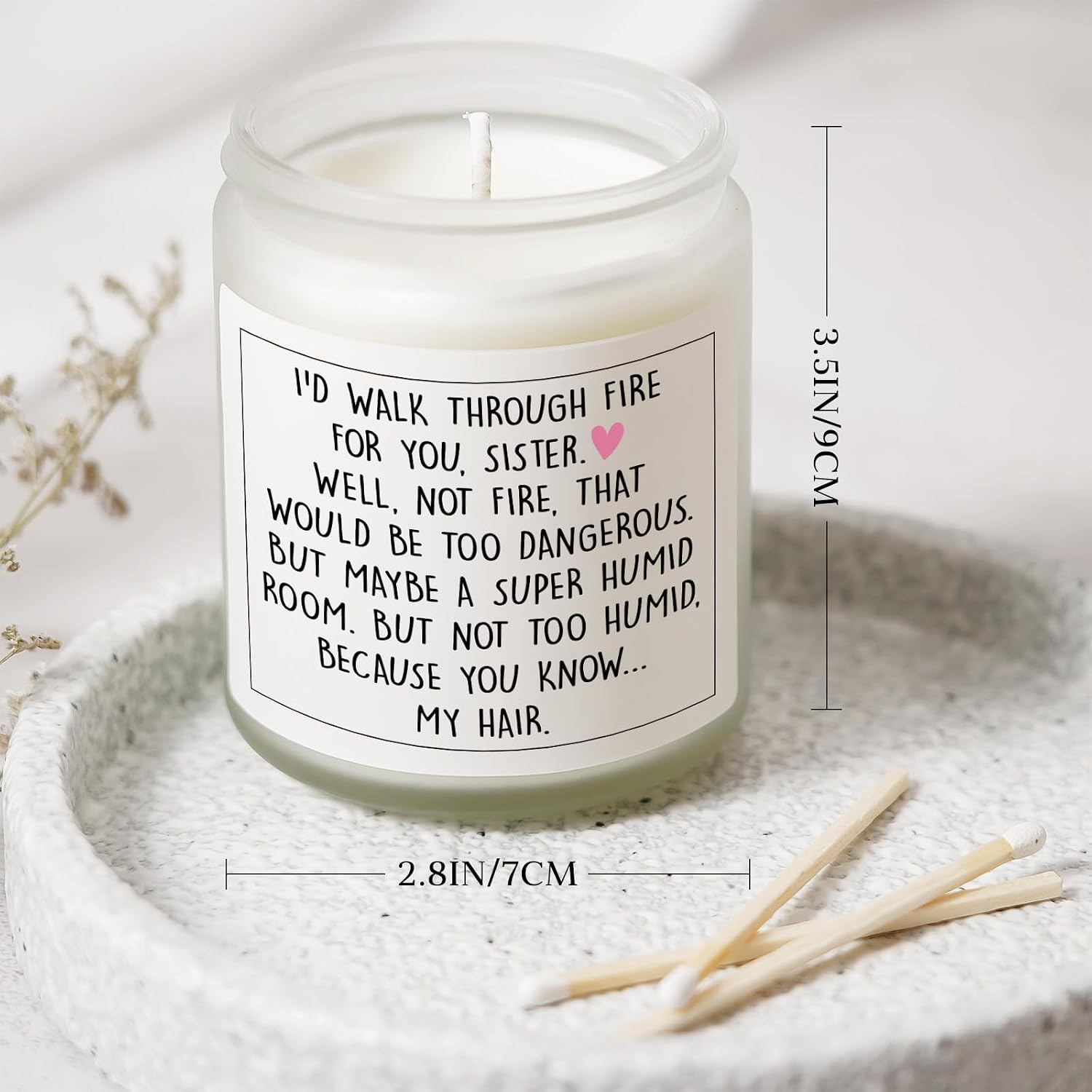 Petalsun Funny Sister Gifts, Sister Birthday Gifts - Handmade Lavender Natural Soy Wax Candle- Sisters Gift from Sister Brother for Birthday, Mothers Day, Graduation, Christmas, Sis Candle(7oz)