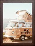 KTKDE A2 Picture Frame Walnut Woodgrain Display 16.5x23.4 inch Poster Frames Vertical & Horizontal Wall Hanging Large Picture Frame for Photos and Artwork - Perfect for best gifts and Home Decor