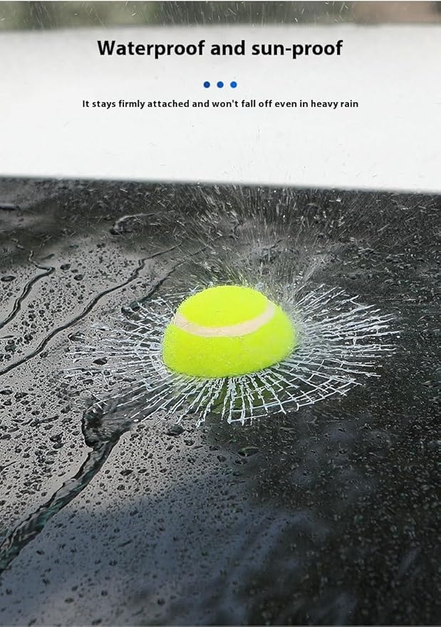 Car 3D elf Ball car Sticker, car Window Funny Creative Decorative Sticker(18cmx18cmx3cm) (Yellow Tennis Ball)