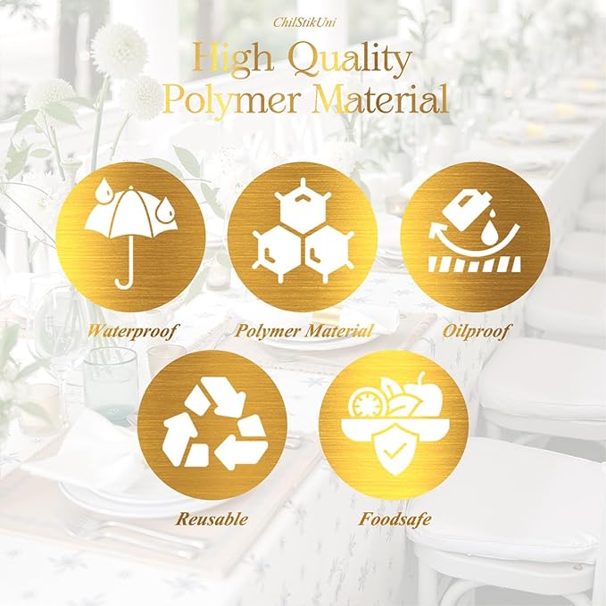 Polymer Material Reusable Napkin Band, Glue-Free Tear-Proof Water Resistant Oil-Proof Napkin Bands Set of 200(Front Brushed Gold Color and Back Silver), 6 Adjustable Sizes Napkin Rings
