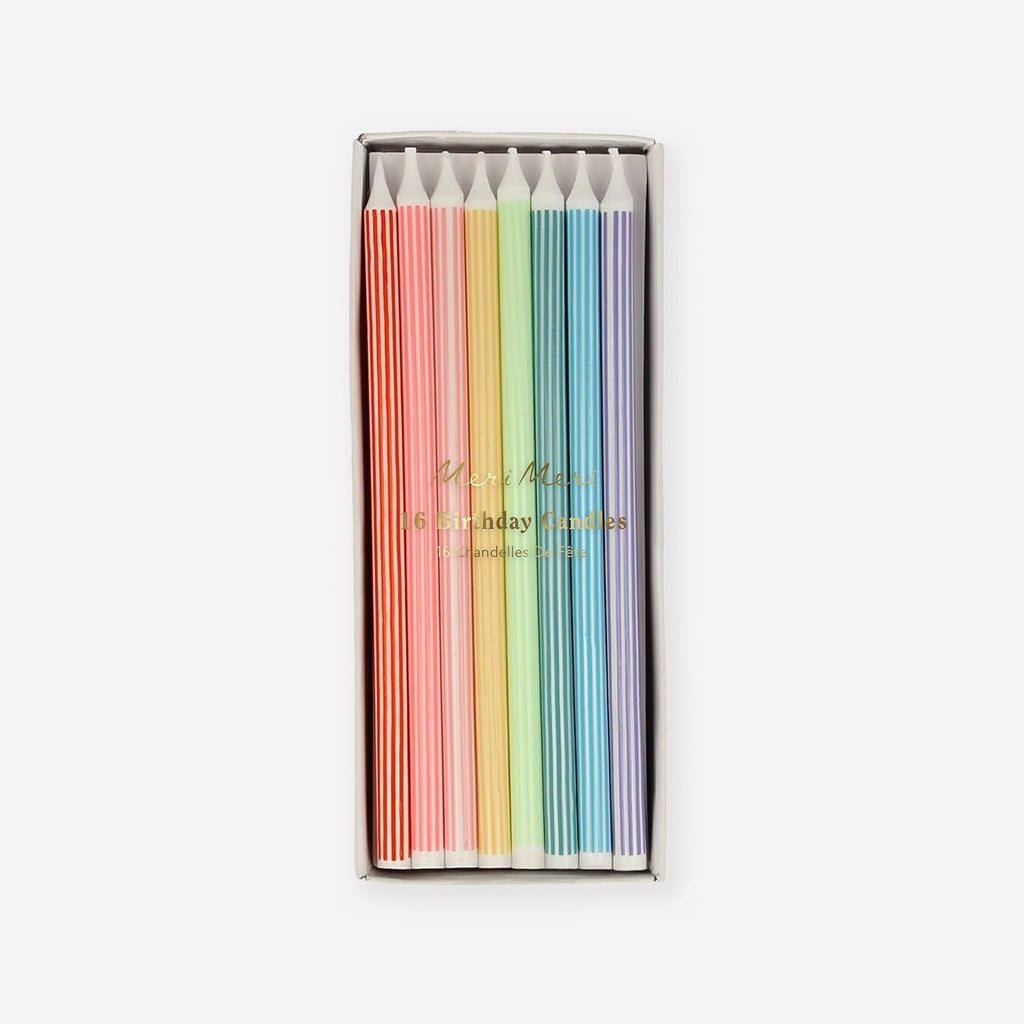 Meri Meri Happy Birthday Candles for Cake (Pack of 16), 2 Sizes of Birthday Cake Candles, Unscented, Meri Meri Candles