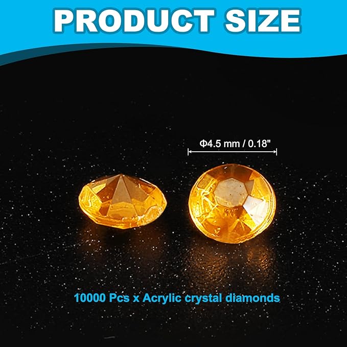 PATIKIL 10000 Pcs Wedding Table Scatter Confetti Crystals 4.5mm Acrylic Diamonds Vase Fillers Gems for Table Centerpiece Decorations Party Vase Beads, Light Brown