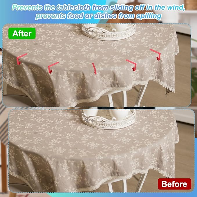 uxcell 8 Pack Tablecloth Clips, Stainless Steel Table Cloth Cover Clamps, 2.95" x 1.77" Windproof Holder Clips for Home Party Picnic Wedding Camping Dining Tables, Black