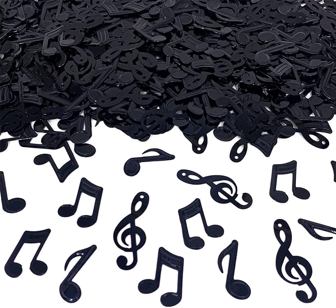 Confetti Musical Notes Confetti Black Musical Clef Cutout for Music Party Reception Birthday Wedding Engagement Baby Shower Party Decoration Supplies 3 style(Music)