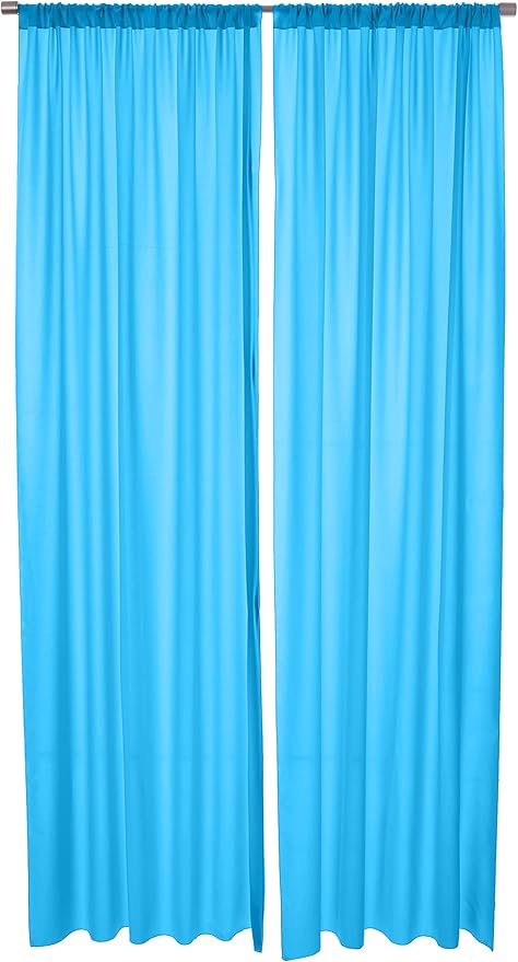 AK TRADING CO. 10 feet x 10 feet Polyester Backdrop Drapes Curtains Panels with Rod Pockets - Wedding Ceremony Party Home Window Decorations - Turquoise