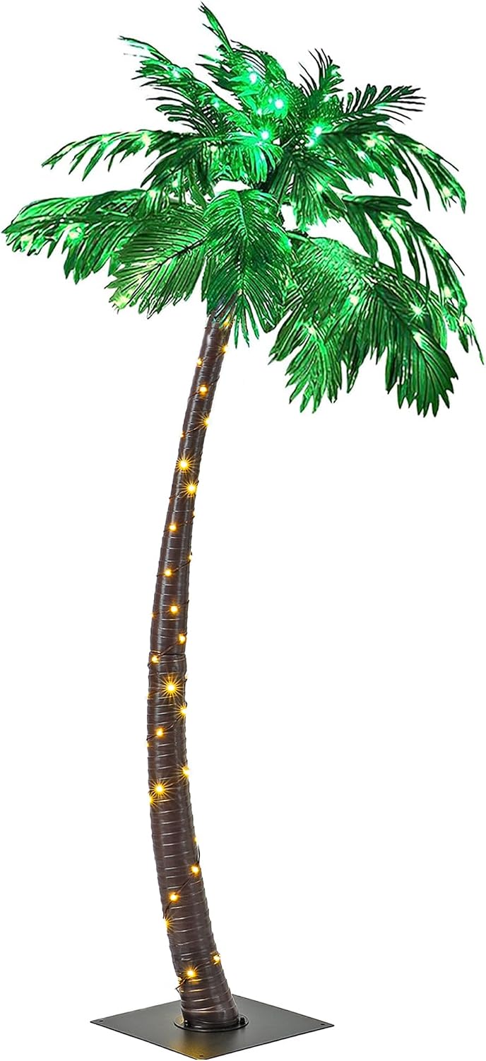 lightshare 7 feet palm tree 152led lights artificial, main product view