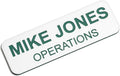 Custom Engraved Name Tag Badges – Personalized Identification with Pin or Magnetic Backing, 1 Inch x 3 Inches, White/Pine Green