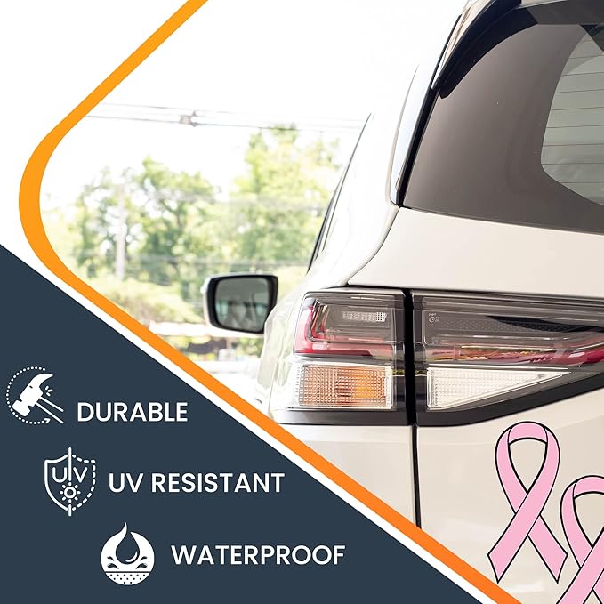Magnet Me Up: Support Breast Cancer Awareness Pink Ribbon Magnet Decal - 2 Pack, 3.5x7 Inches, Heavy-Duty Automotive Magnets for Car, Truck, SUV - Raise Awareness and Show Support with This Magnet