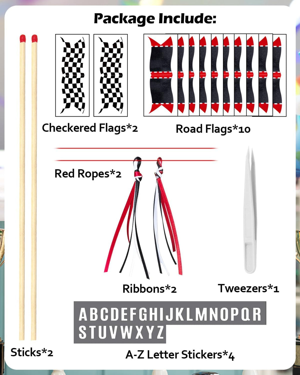 Race Car Cake Topper, Custom Name Race Car Birthday Cake Decorations, Race Car Party Decorations Checkered Flag Cake Banner
