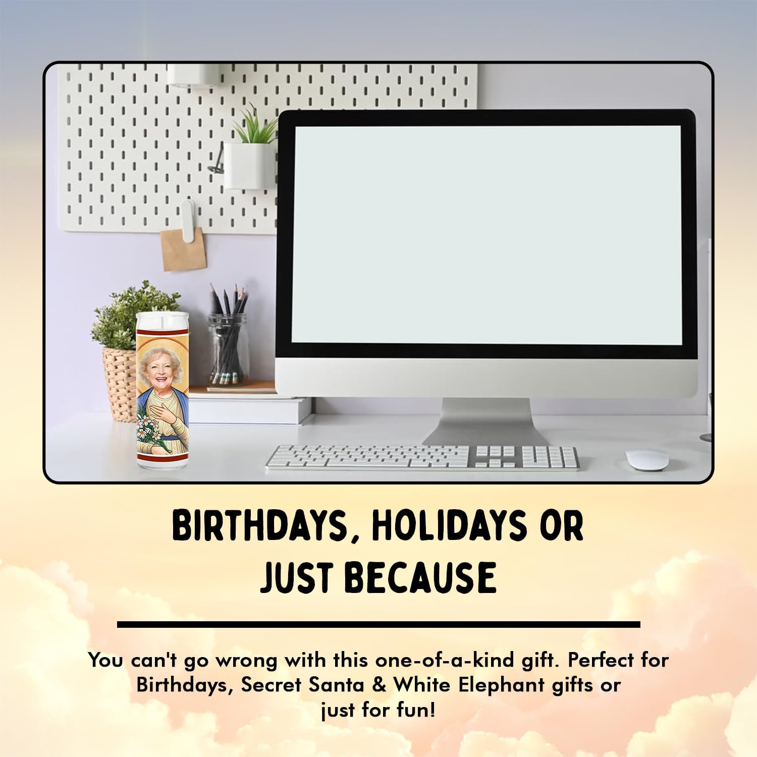 Betty Celebrity Glass Jar Candle – Handmade White Votive Candle – Unique Gift for Golden Girls Comedy Lovers – Rose Nylund Home Decor Collectible for Living Room & Office