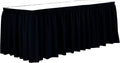 Ultimate Textile Pleat Polyester Fabric Table Skirt - Machine Washable Flame Resistant with Clips for Events, Weddings & Trade Shows, Cut & Sewn in Paterson, NJ - Midnight, 7' Shirred Pleat