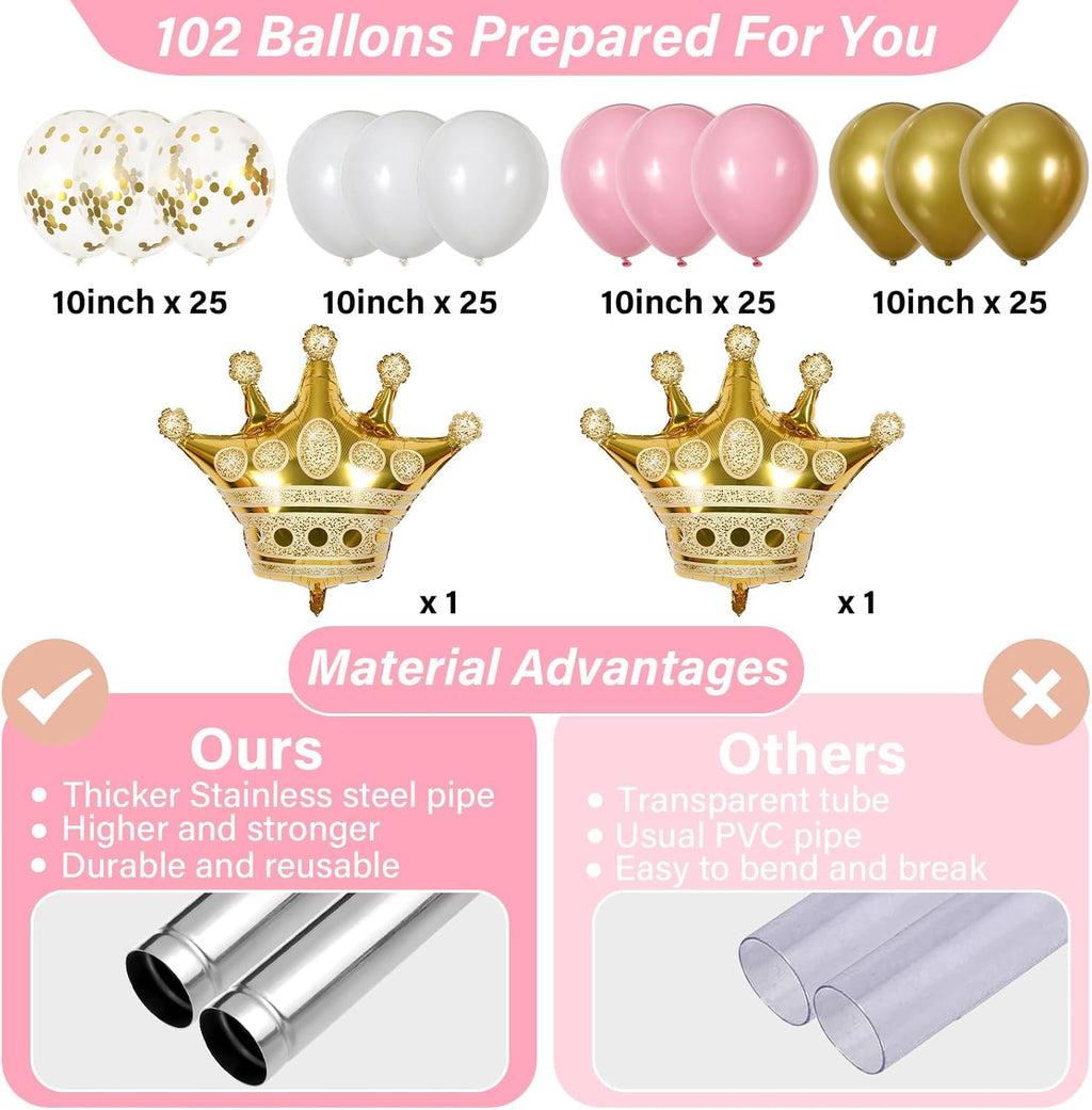 2 sets princess balloon column stand kit adjustable, close-up detail