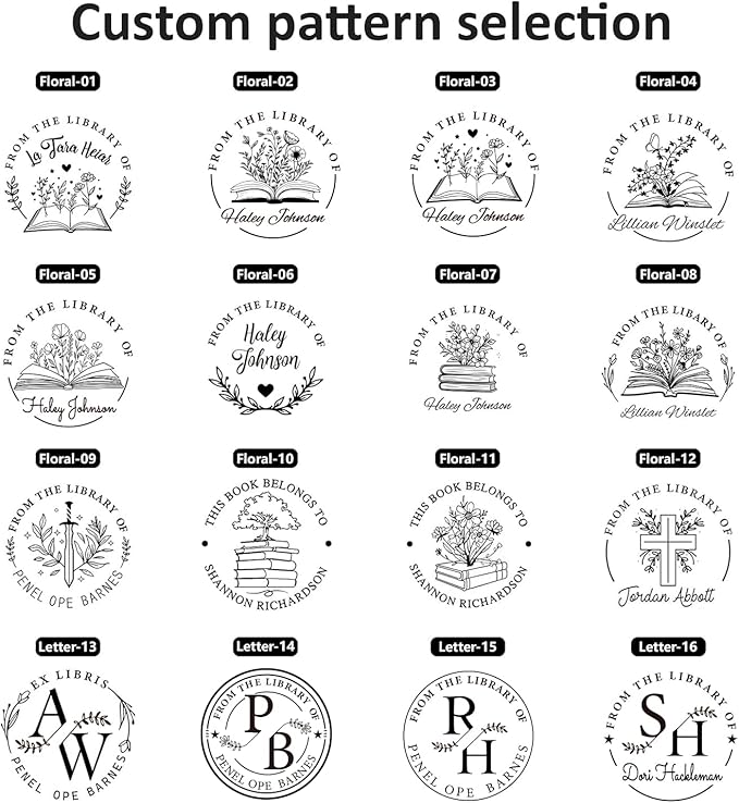 Custom Book Embosser - Personalized Stamp with Gifts for Book Lovers, Ex Libris Embossing Tool for Bibliophiles, Readers, Home & Library Collections (Cat-24)