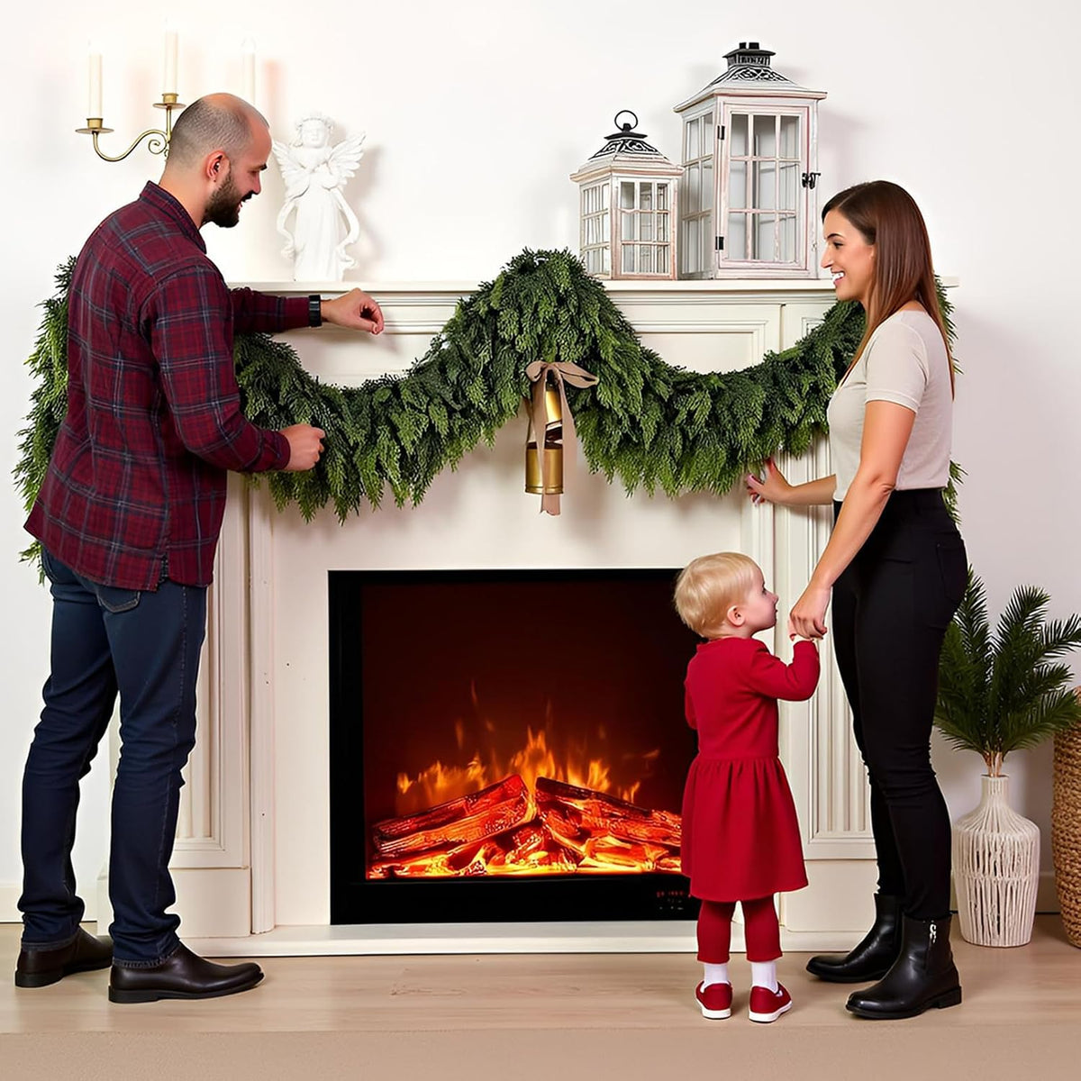 6 ft christmas cedar garland: artificial real touch, package contents