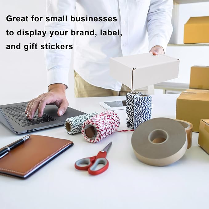 MEBRUDY 6x4x2 Inches Shipping Boxes Pack of 50, Small Corrugated Cardboard Box for Mailing Mailer Packing, White
