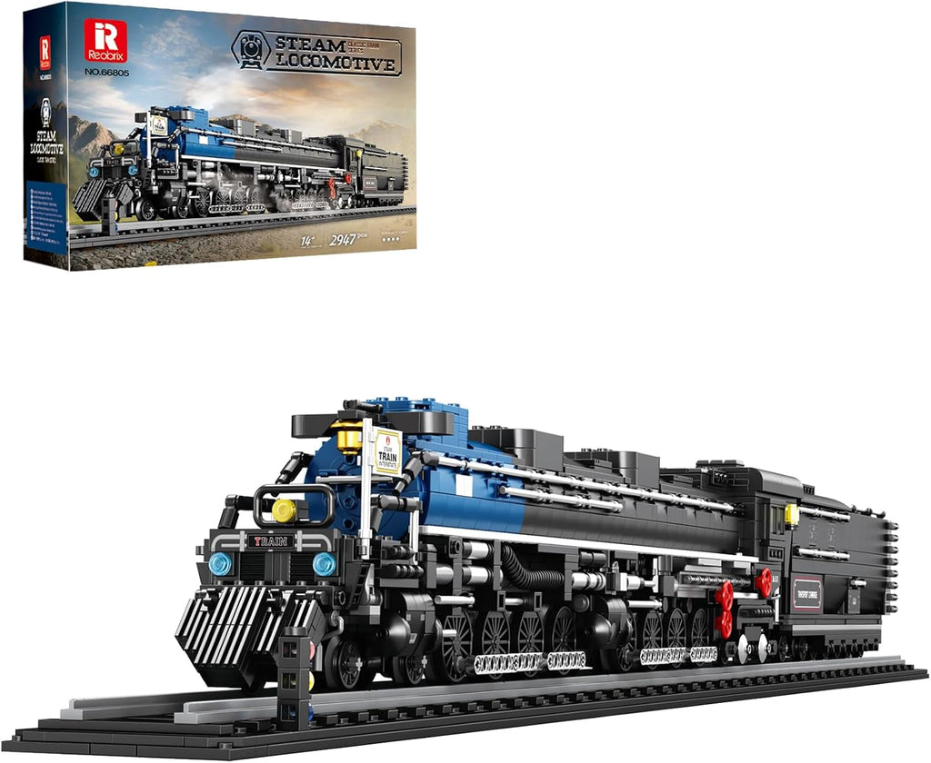 reobrix big boy steam locomotive train building block, main product view