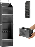 Over Door Wrapping Paper Storage Organizer, 4-Tier Non-Woven Hanging Gift Wrap Holder with 2 Removable Drawers, Space-Saving Vertical Organizer, 14.5 x 6.7 x 55.5 in