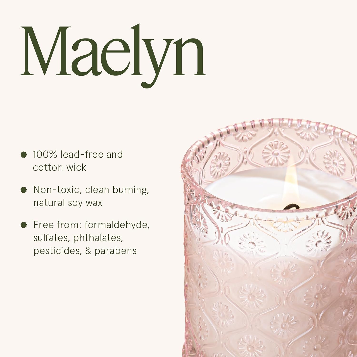 LA JOLIE MUSE Santal Rosé Scented Candles for Home, Natural Soy 40 Hrs | Luxury Pink Jar Candle, Clean Non Toxic Wax, Gifts for Women, Floral Decorative Candles for Candle Warmer, Sandalwood Rose