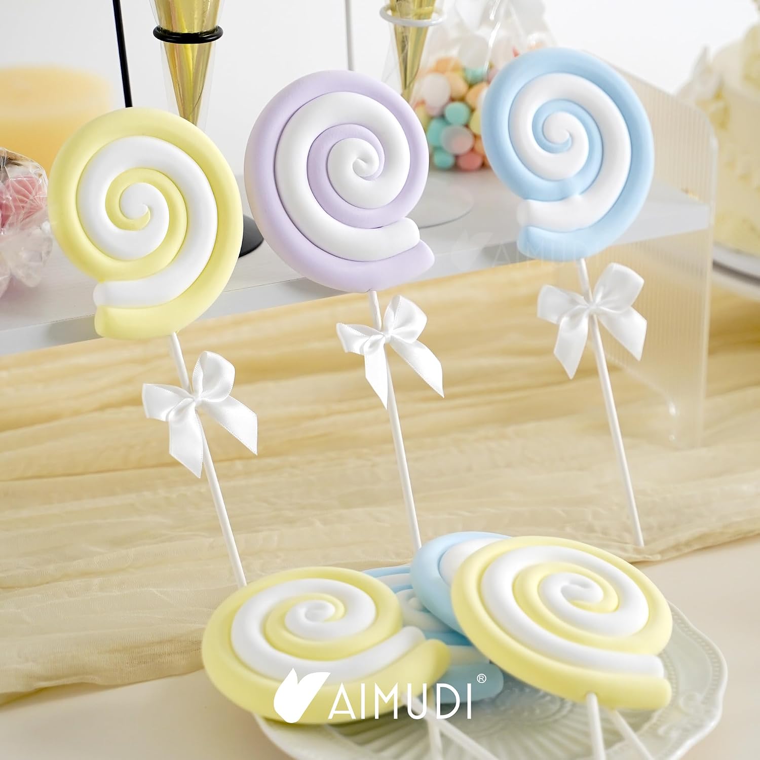 AIMUDI White Satin Bows 2" Satin Bow for Gift Wrapping Small Bows with Twist Ties Premade Ribbon Bow for Crafts Cake Pop Treat Bags Wedding Bridal Shower Birthday Party Decoration, 50 PCs