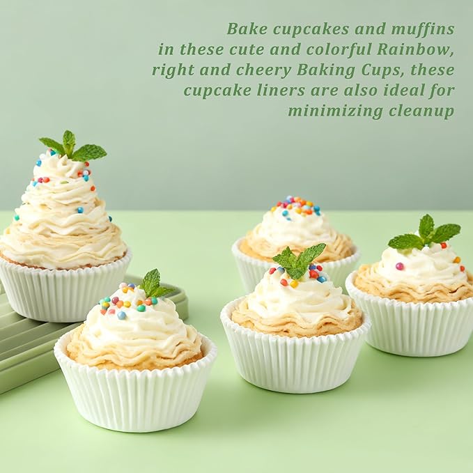 2 inch 1000-Count Mini Cupcake Liners Bright Colorful Muffin Baking Cups, Odorless,Baking Paper Cups for Baking Candy Cooking，Upgraded & Food Grade Grease-Proof Paper(White, 2 Inch)