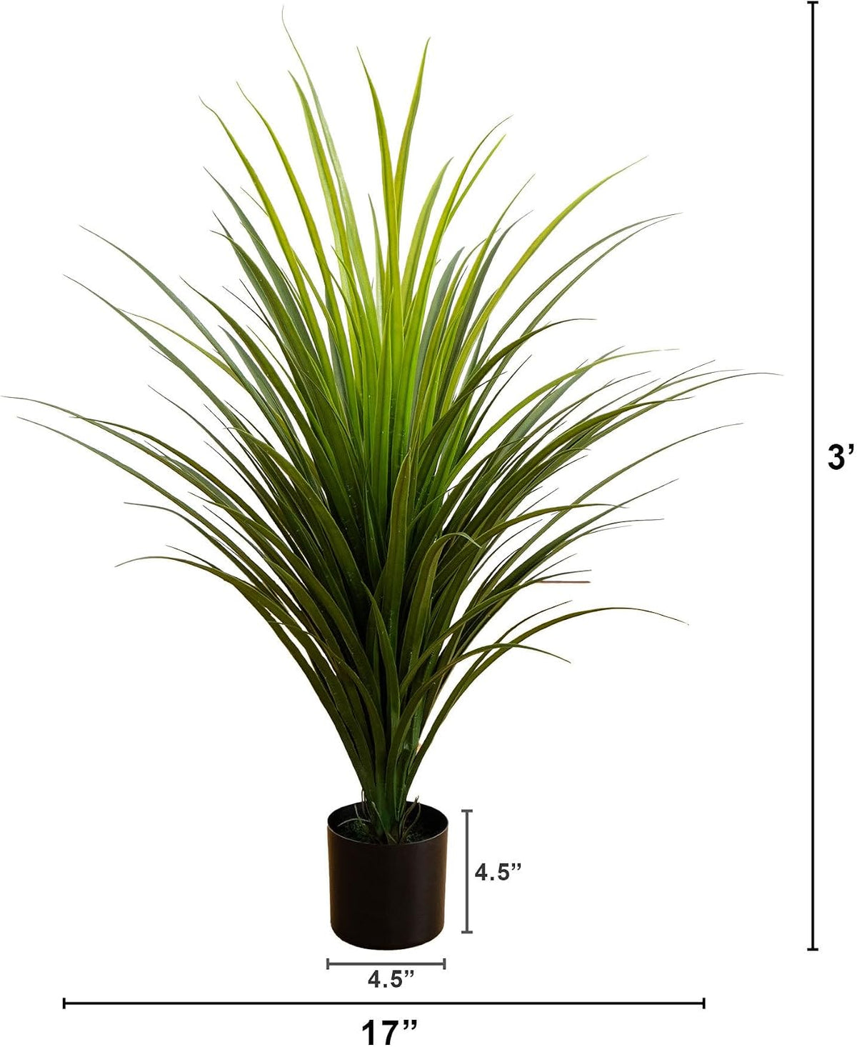 Nearly Natural 3 ft Artificial Grass Plant UV-Resistant Outdoor Porch Decor