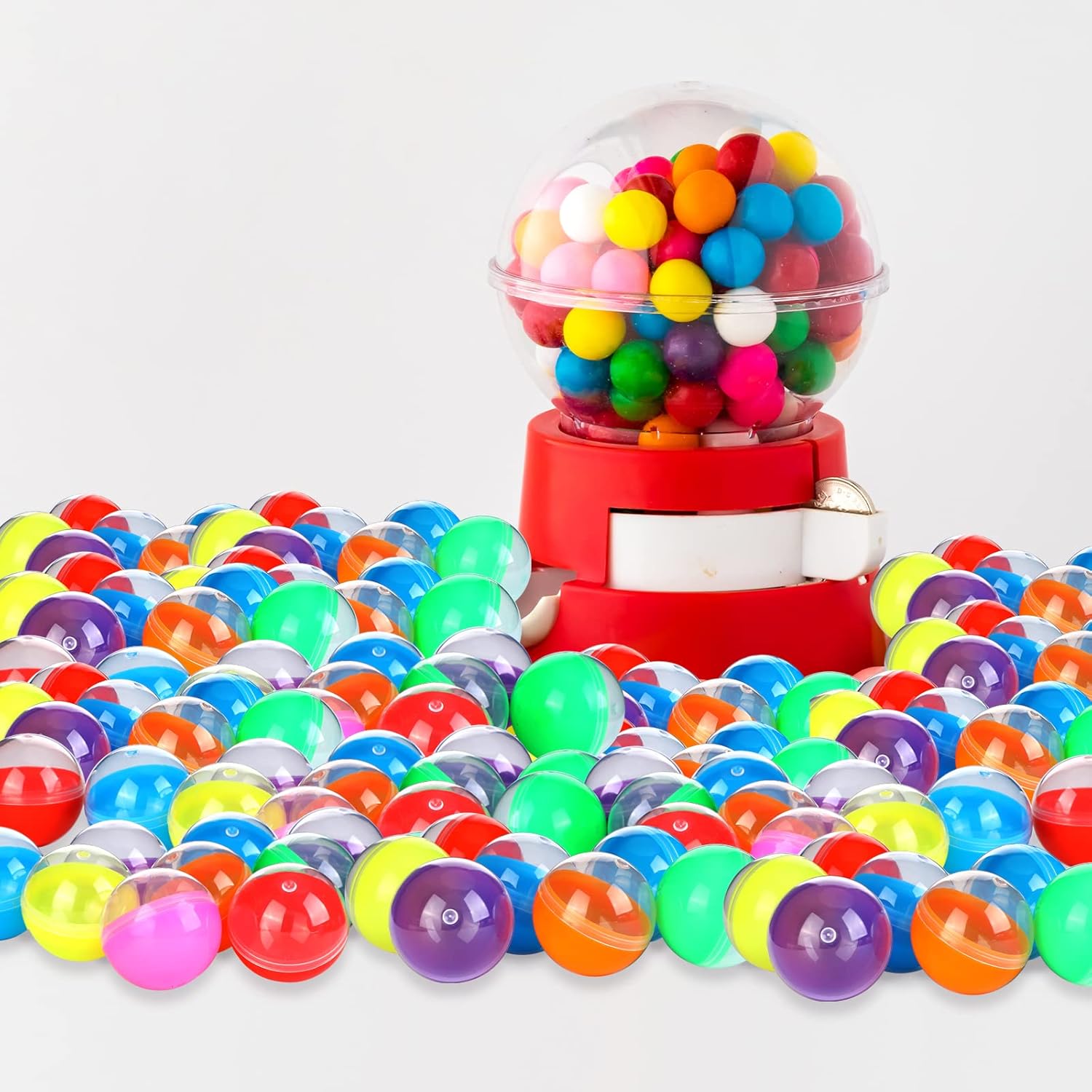 Sosation 150 Pcs 1.77 Inch Gumball Vending Machine Capsules Empty Round Plastic Containers for Prizes Party Favors (Stylish Color)