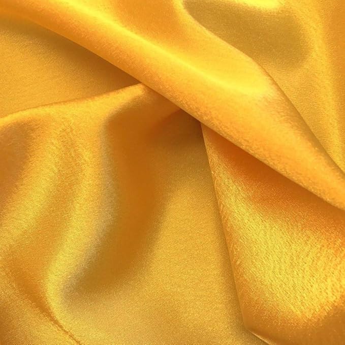MDS Pack of 125 PCS Satin Chair Sashes Charmeuse Sateen Dining Chair Bows Ribbon Ties Back Sash for Wedding Party Birthday Home Hotel Restaurant Banquet Decoration (7 x 108 Inch, Yellow Gold)