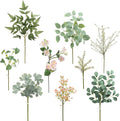 Serra Flora Artificial Greenery Stems Box Set,(Pack of 44pcs) with 9 Kinds of Faux Pink Green Filler for DIY Bridal Bouquets Wedding Floral Arrangement Table Centerpieces