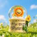 You are My Sunshine Snow Globe Music Box with Colorful Lights, Sunflower Musical Snowglobe, Wind Up Resin Flower Music Box Gifts for Mom Wife Girlfriend Grandma Women Birthday Anniversary