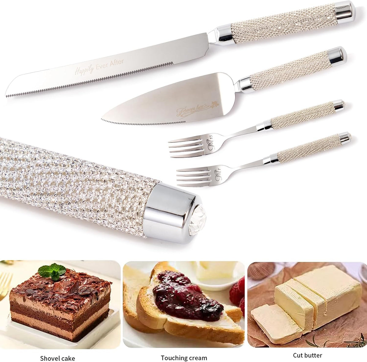 Wedding Cake Cutting Set, Cake Knife and Server Set
