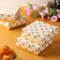 Desi Favors Floral Printed Sweet Boxes for Indian Sweets, Cookies, Goodies, Mithai, Candy, Gift Boxes with Lids Bulk, Handmade Bulk Mithai Box, Favor Boxes for Wedding, 2.95x5.51 Inch (Pack of 4)