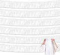 6 Pack 10 Feet White Foil Fringe Garland Metallic Tinsel Streamers Banner Wall Hanging Curtain Backdrop for Parade Floats, Birthday, Graduate, Mother's Day, Wedding Party Decoration