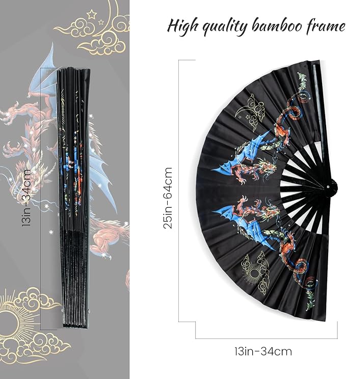 SYNTECSO Folding Hand Fan for Rave, Boots on The Ground Fan, Large Folding Fan for Drag Queen, Women and Men，Clacking Fans for Line Dancing，Parties, Music Festivals, EDM and Decoration