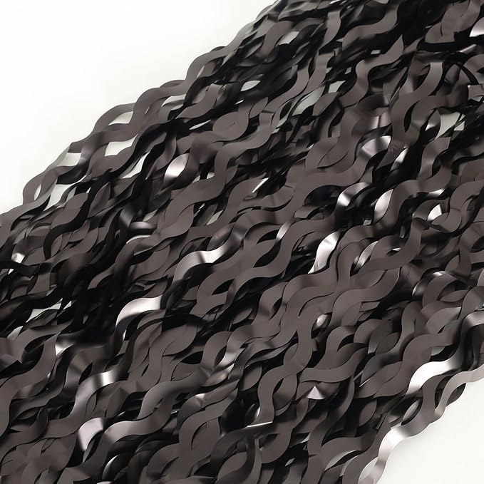 Black Foil Fringe Curtains Party Decorations - 4 Pack 3.3 ft x 6.6 ft Foil Party Curtain Streamer Backdrop for Halloween | Graduation | Fiesta Birthday Decor
