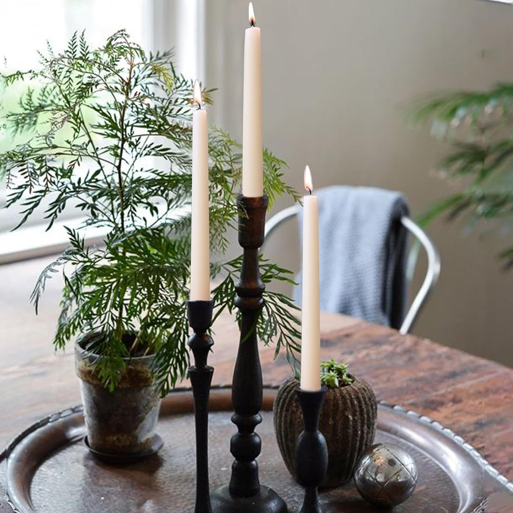 Beeswax Taper Candles White, 9 Inch Natural Beeswax Long Candle Sticks, 10 Hours Burn Time, Smokeless & Dripless Tall Taper Candle for Table Decor, Unscented Bee Wax Tapered Candles (8 Packs)