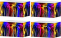 4 Pack 29x108 Inch Metallic Foil Fringe Tinsel Table Skirts for Rectangle Tables Streamer Backdrop for Wedding, Birthday, Parade Floats, Christmas, Halloween Party Decoration(Rainbow)