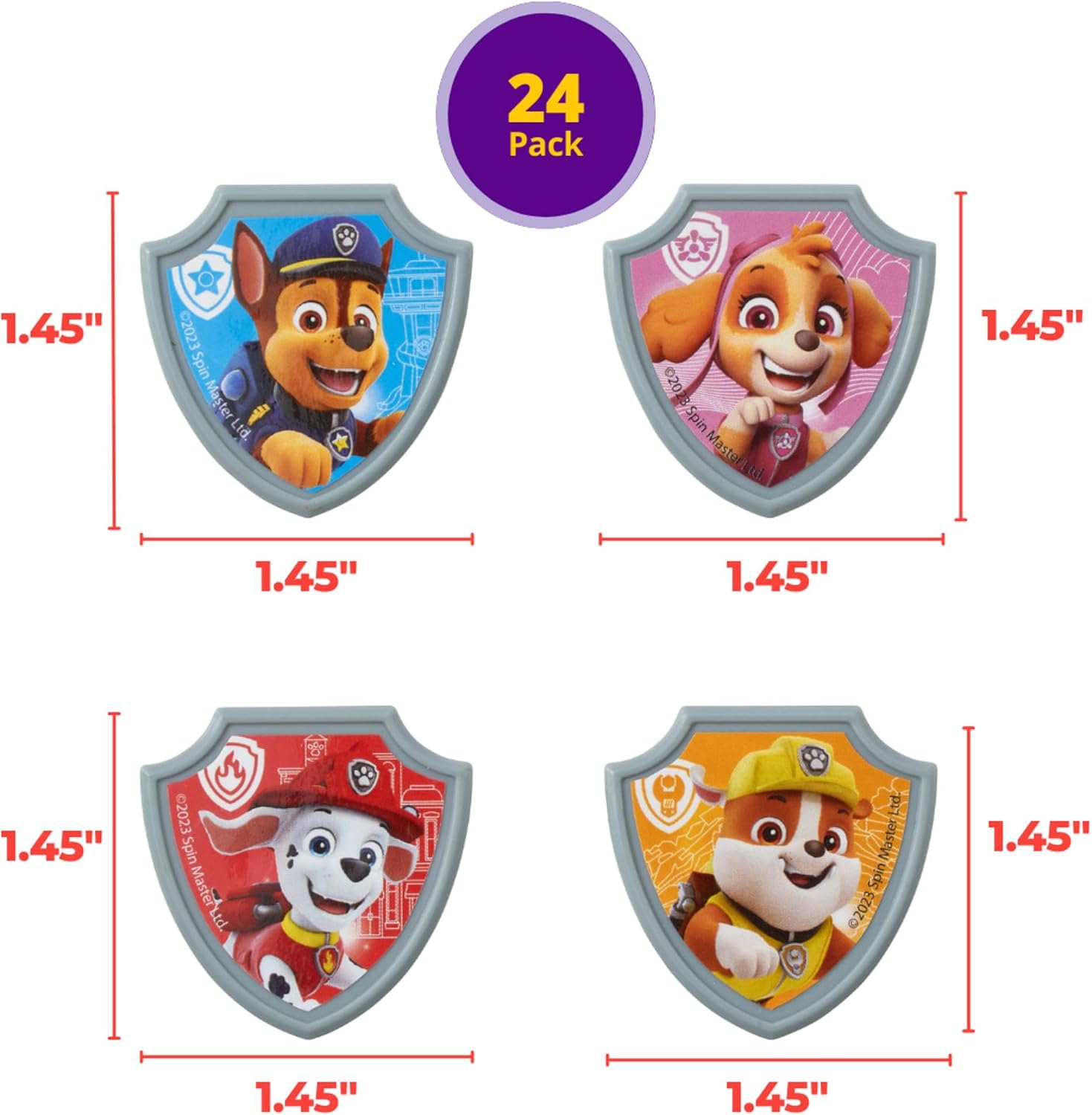 DecoPac Paw Patrol Reporting For Duty Rings, Cupcake Decorations Featuring Chase, Marshall, Skye, And Rubble - 24 Pack