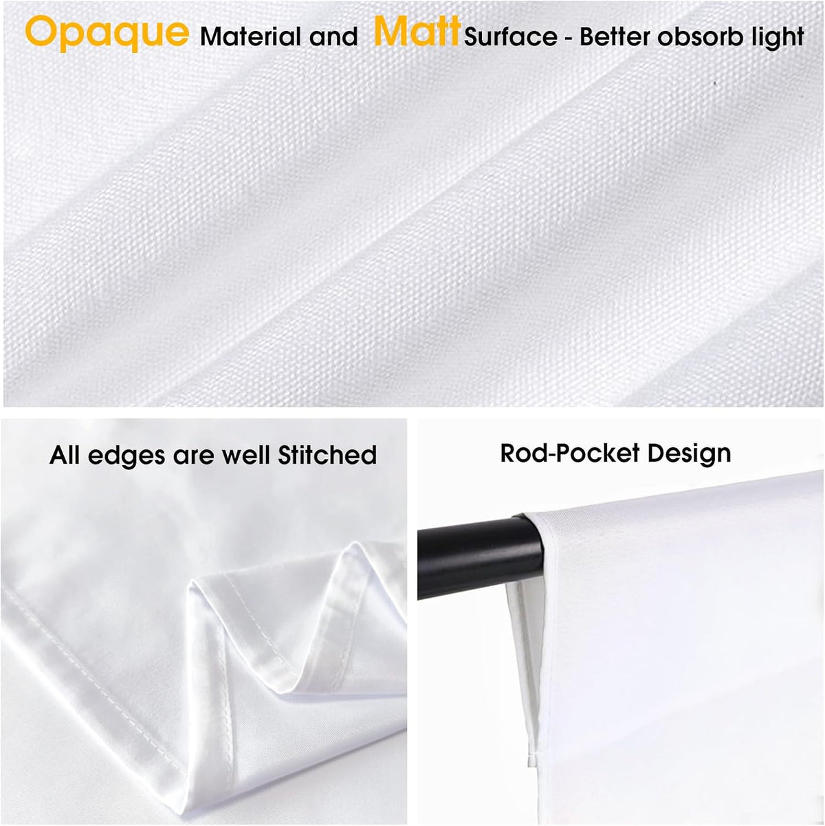 CPLIRIS 10x20ft White Backdrop for Photography, Dual-Size Dual-Pocket Design ...