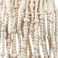 48ft christmas wood bead garland rustic holiday decor, main product view
