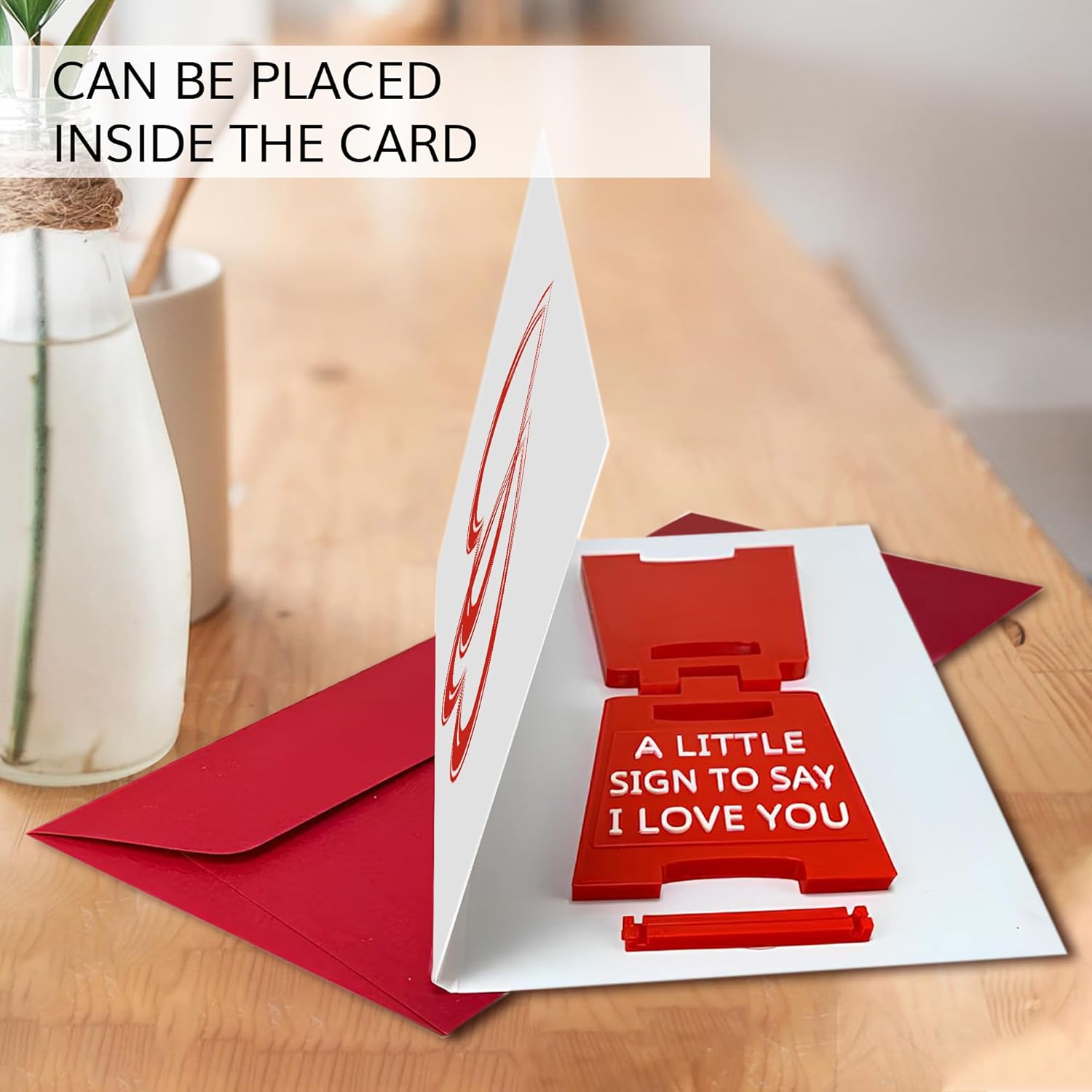 Romantic Mini Desk Sign with “I Love You” Message – Valentine’s Day & Romantic Anniversaries Gift for Her or Him – Cute Freestanding Love Keepsake - Premium Plastic Solid Freestanding Desk Sign