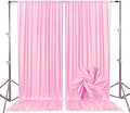 10ft x 10ft Rose Pink Backdrop Curtains for Parties, Fabric Satin Background Curtain with Rod Pockets for Weddings, Birthday, Baby Shower, Photography, Graduation Party Backdrop Drapes, 2 Panels