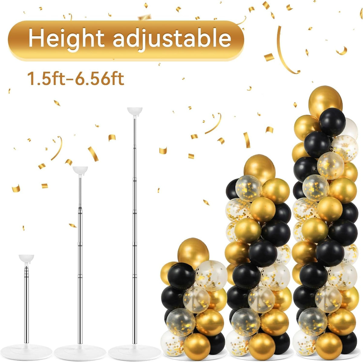 zoiiwa 2 sets balloon column stand kit balloon, side view