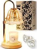 Flower Candle Warmer Lamp with Timer Dimmable, Christmas Birthday Gifts for Women Mom, Candle Warming Light Height Adjustable, Wax Melt Warmer for Jar Scented Candles, Housewarming Candle Lamp