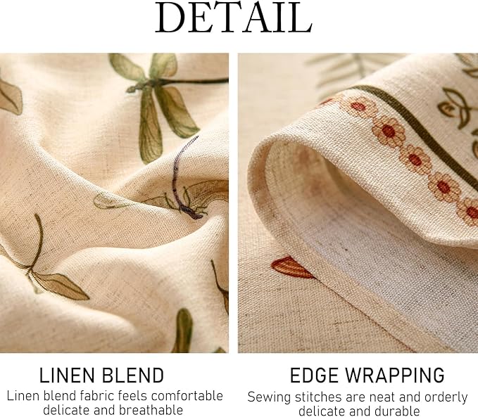 ISAENNE Designer Floral Linen Round Tablecloth,French Off White Elegant Table Cloth,Fall Washable Home Decor Tablecloths for Dining Thanksgiving Kitchen Christmas Party,Diameter 67"-Grace B