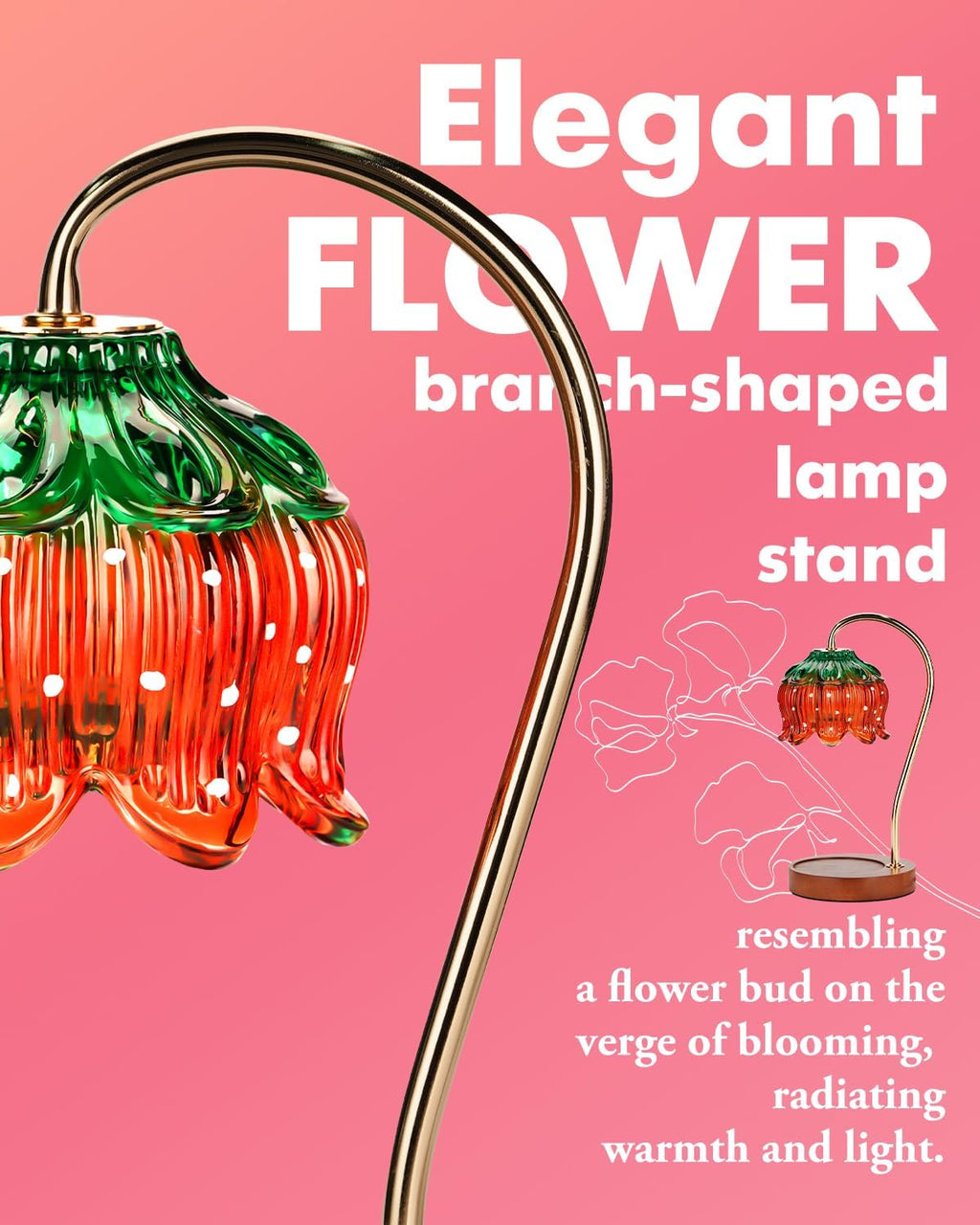 Funistree Flower Candle Warmer Lamp with Timer, Dimmable Candle Lamp Warmer, Christmas Birthday Gifts for Women Mom Her, Housewarming Home Decor, Lotus Wax Warmer for Yankee Candles - Strawberry