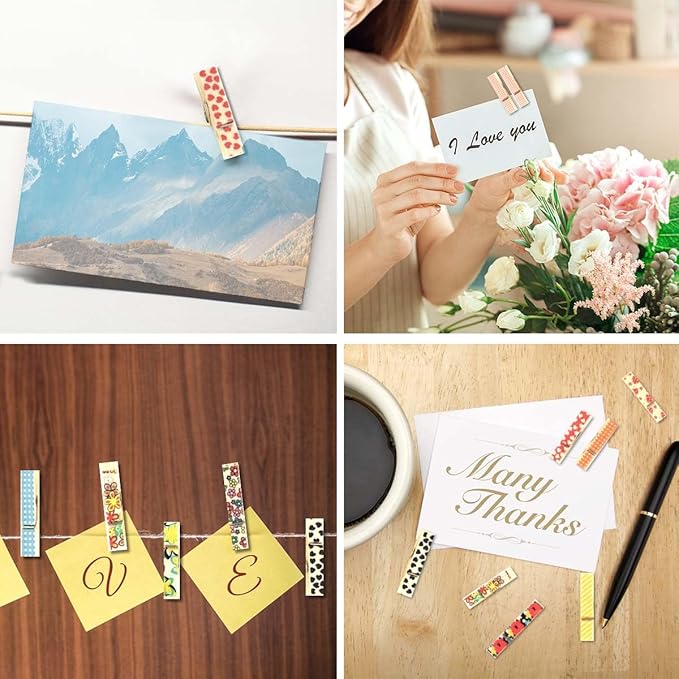 80 Pieces Colorful Painted Wood Clothespins for Craft Mini Photo Clips Wooden Clothespin Small Clothes Pins for Photos Pictures Display Wooden Clothe Photo Paper Peg Decorative Clothespins for Wedding