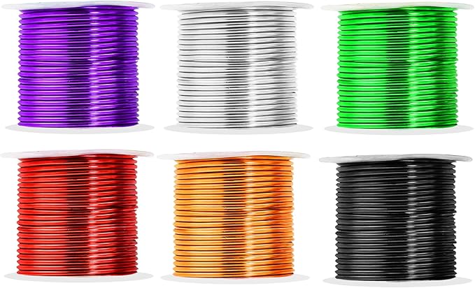 Mandala Crafts 13 Gauge Anodized Aluminum Craft Wire for Jewelry Making - 300 FT Colored Flexible Silver Black Gold Purple Red Kelly Green Wire - Bendable for Bonsai Armature Crafting Sculpting